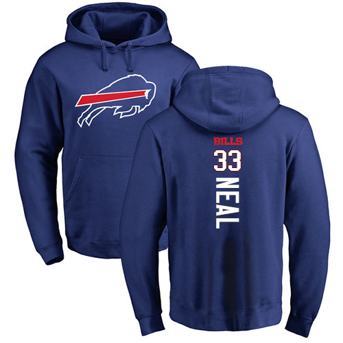 Men NFL Buffalo Bills #33 Siran Neal Royal Blue Backer Pullover Hoodie Sweatshirt